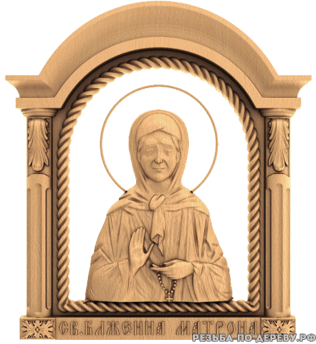 Резная икона Святая Матрона из дерева